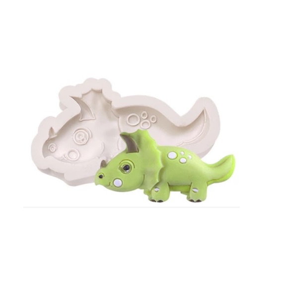Molde de Silicone Dinossauro Cute - Molde de Silicone Dino Desenho para Artesanato e Confeitaria