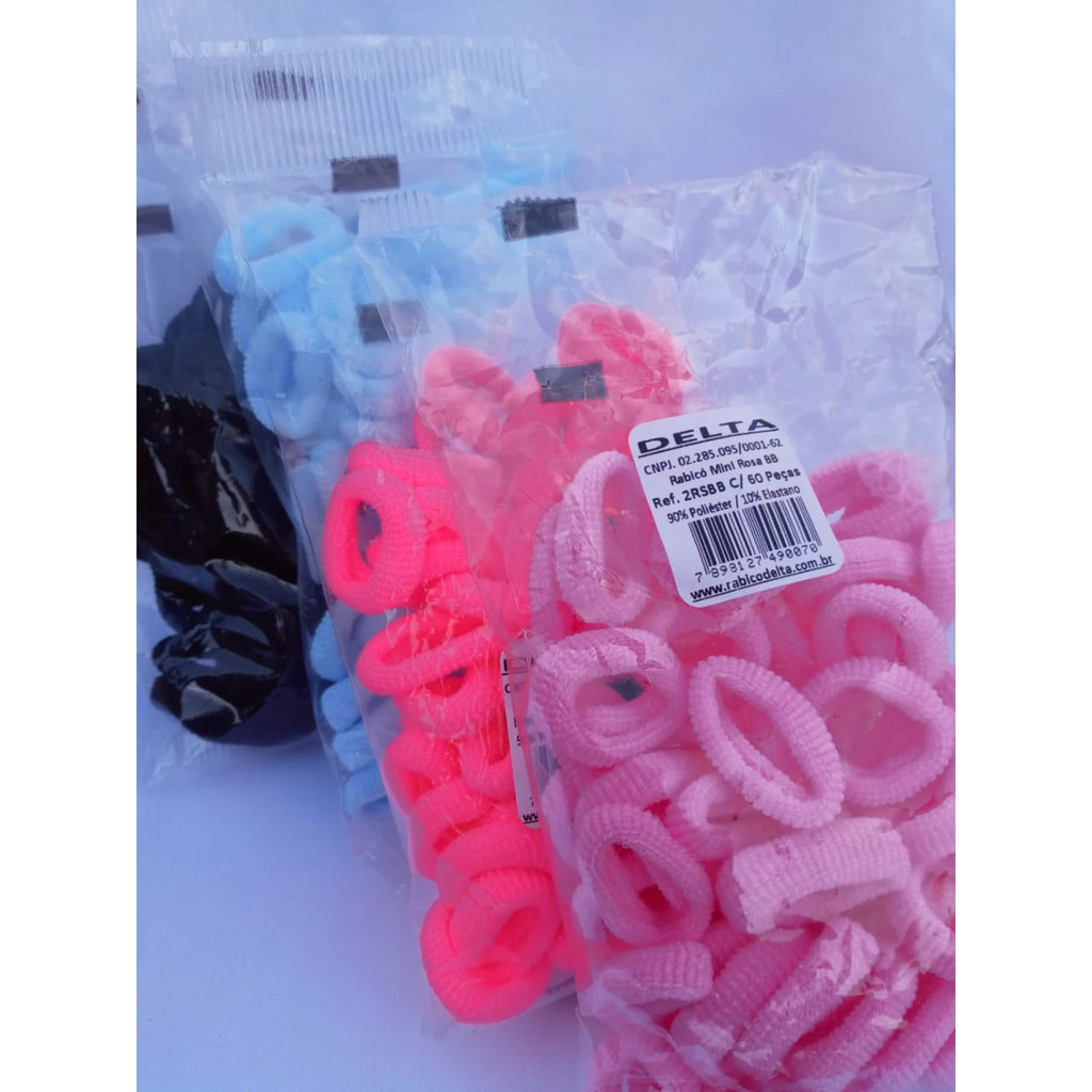 Mini rabico xuxinha - 60 unidades elástico para cabelo