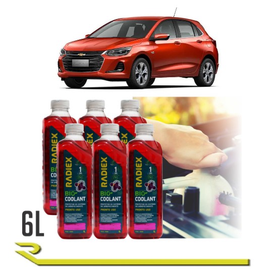 Kit 6 litros Aditivo Radiador Pronto Uso Chevrolet Onix Radiex Original ...