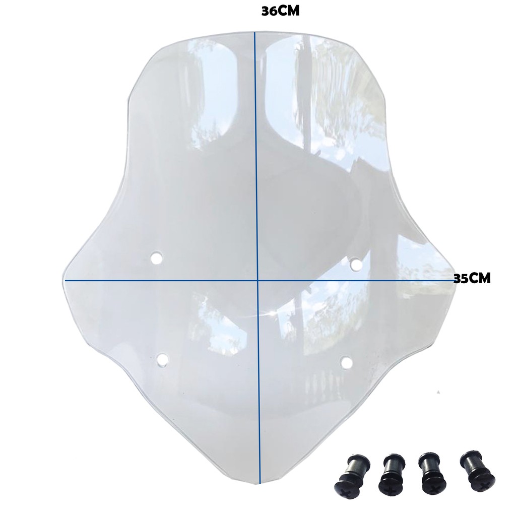 Bolha Parabrisa Moto Yamaha Tenere 250 xtz com buchas e parafusos cor cristal