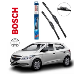Par de Palheta Limpador Parabrisa Dianteiro Onix Original Bosch 2012 á 2018 GM PRISMA
