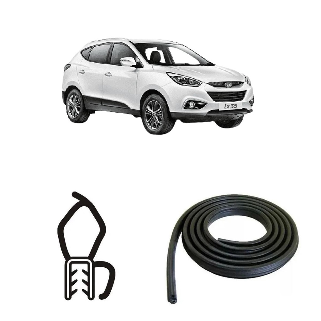 Borracha Do Porta Malas Preta Com Aba Hyundai Ix35 em Oferta na Shopee