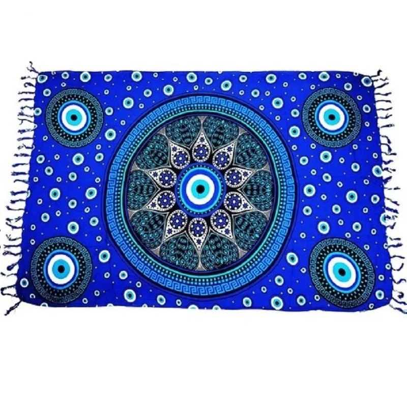 Canga Olho Grego Branca Mandala Em Viscose em Oferta na Shopee