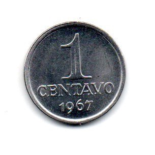 1 Centavo 1967 - Moeda Brasil - Estado de Conservação: Flor de Cunho (FC)