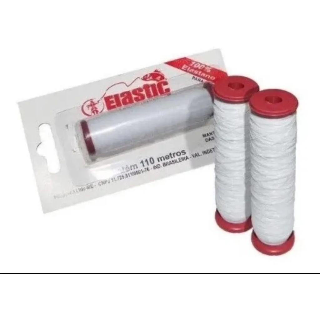 10 Elastic Linha Elástica Amarrar Isca Pesca 110m C/ Suporte