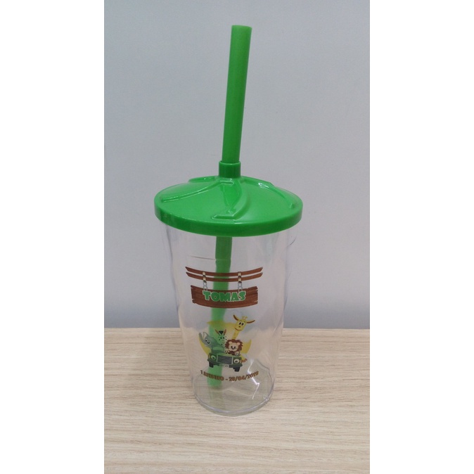10 Copo Twister/Shake/Caldereta 300ml - Com Tampa e Canudo - Personalizado (acrílico)