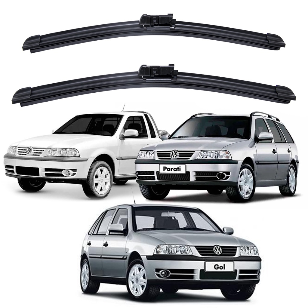 Par Palhetas Limpador Para-brisa Silicone Volkswagen Gol Parati Saveiro G3 Kit em Oferta na Shopee