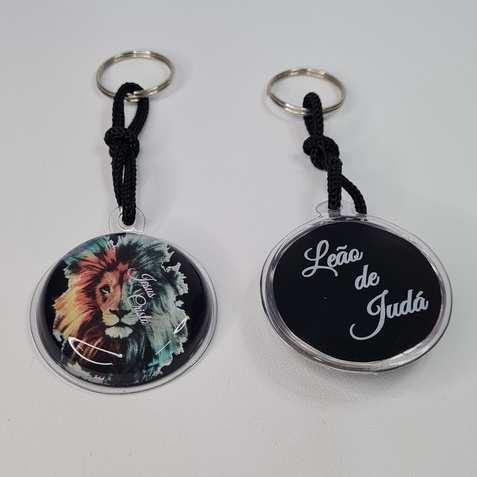 Chaveiro redondo de GEL. Leão de Judá. dúzia c/ 12 peças em Oferta na Shopee
