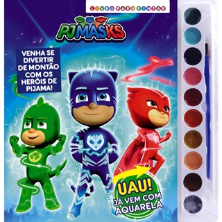 PJ Masks Livro para Pintar com Aquarela em Oferta na Shopee