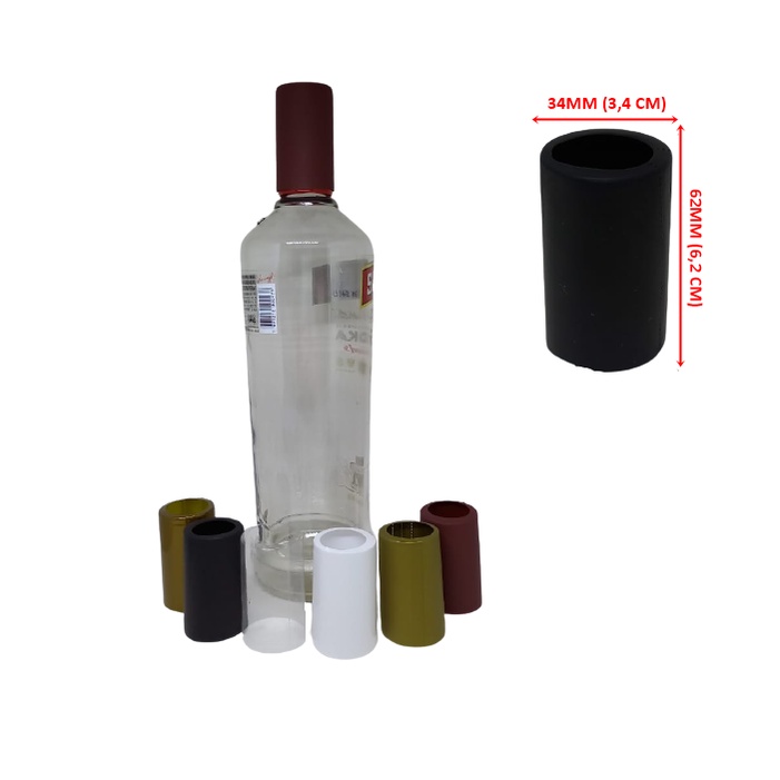 Kit 100 Cápsulas Abertas em PVC Termoencolhível 34mm X 62mm - Lacre P/ Tampa Litro, Conta gota