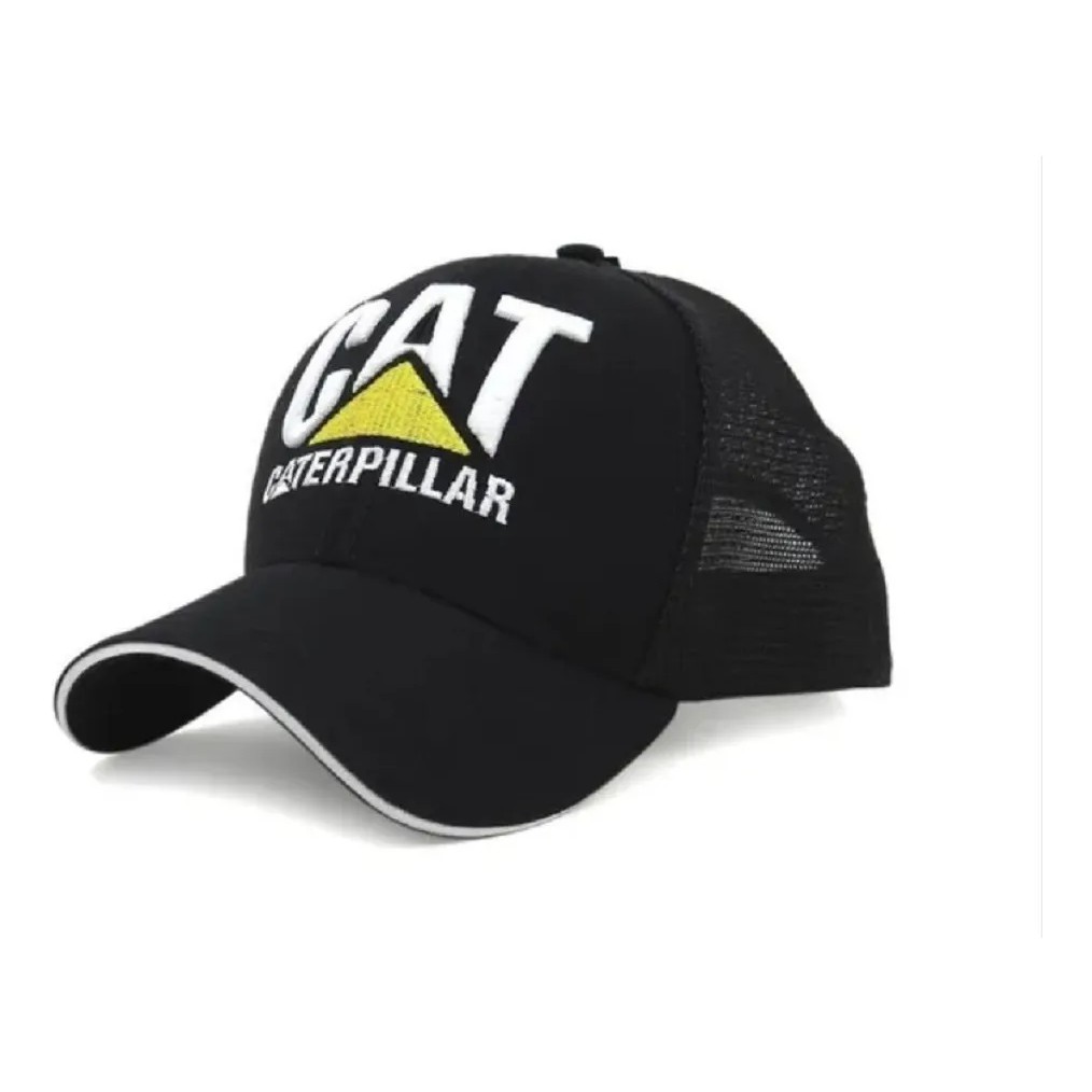 Boné Aba Curva  Caterpillar Masculino Preto/Branco feminino unissex aba curva