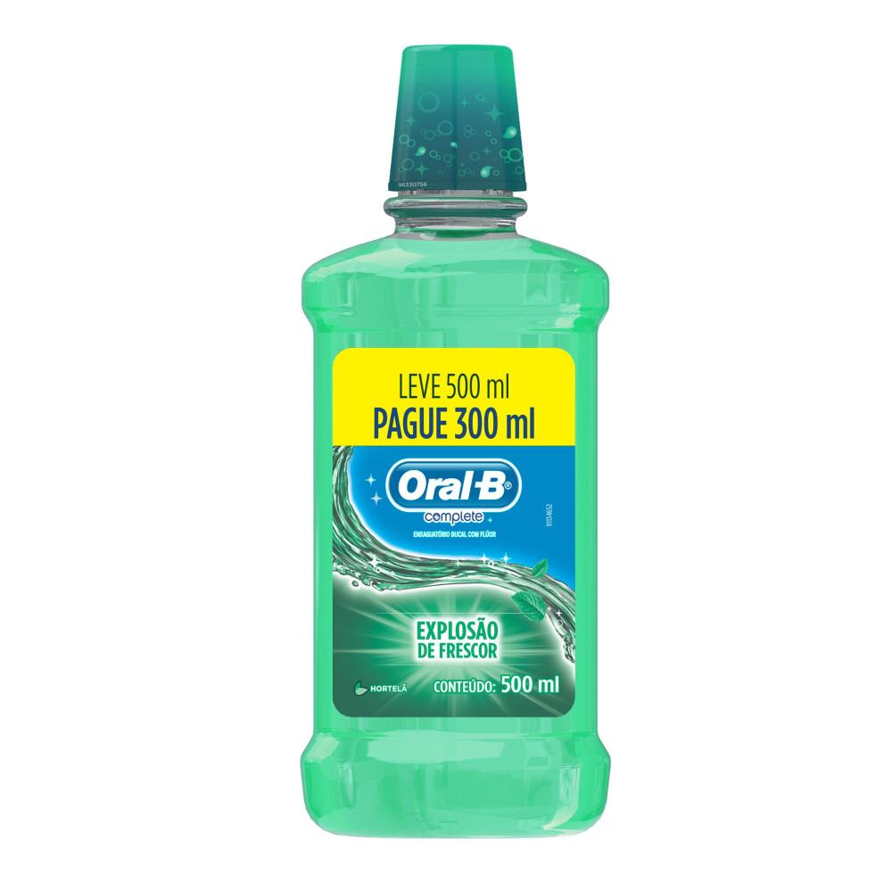Antisséptico Bucal Oral-B Complete Hortelã Leve 500mL Pague 300mL - Health