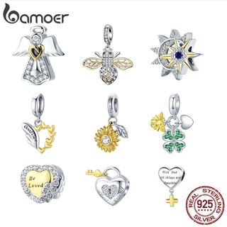 Contas Bamoer 925 Prata Coração Estrela Fruta Pingentes Animal Para Colar Encantadores Pulseiras Faça Você Mesmo Presente