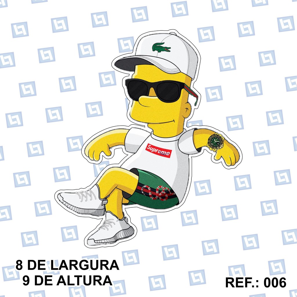 Adesivo Simpsons Bart Supreme Shopee Brasil