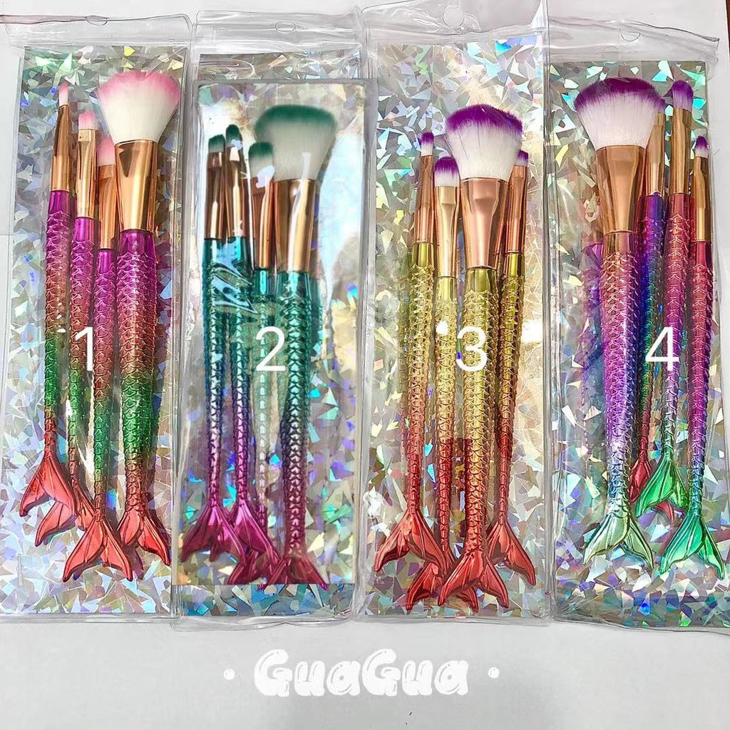 Atacado kit 4 pincéis de maquiagem atacado / Conjunto de pincel de maquiagem premium / Pincel de maquiagem Fishtail