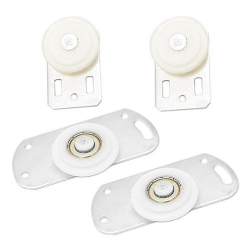 Kit roldana inferior e guia superior para porta de guarda roupa 04 peças