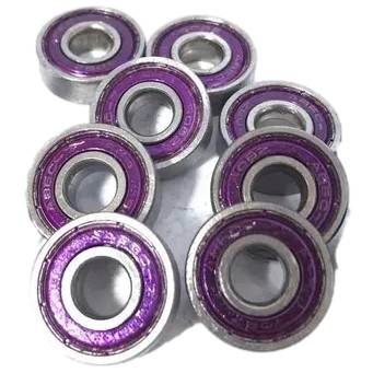 8 Rolamentos Abec 7 Roxo Blindado Skate Patins Roller Spinner Abec7 Abec-7 8x22x7
