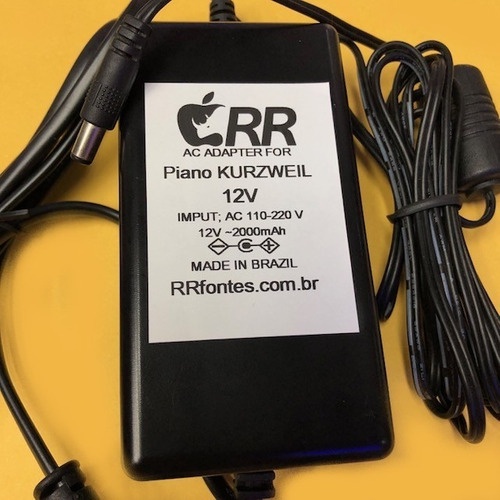 Fonte 12v Para Piano Digital Kurzweil Sp76 Sp88 Sp88x Bivolt