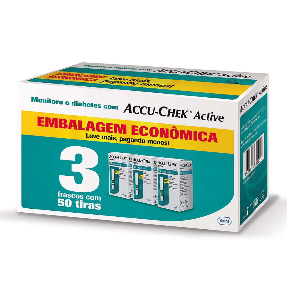Kit Econômico Tiras Accu Chek Active 150 Unidades Roche