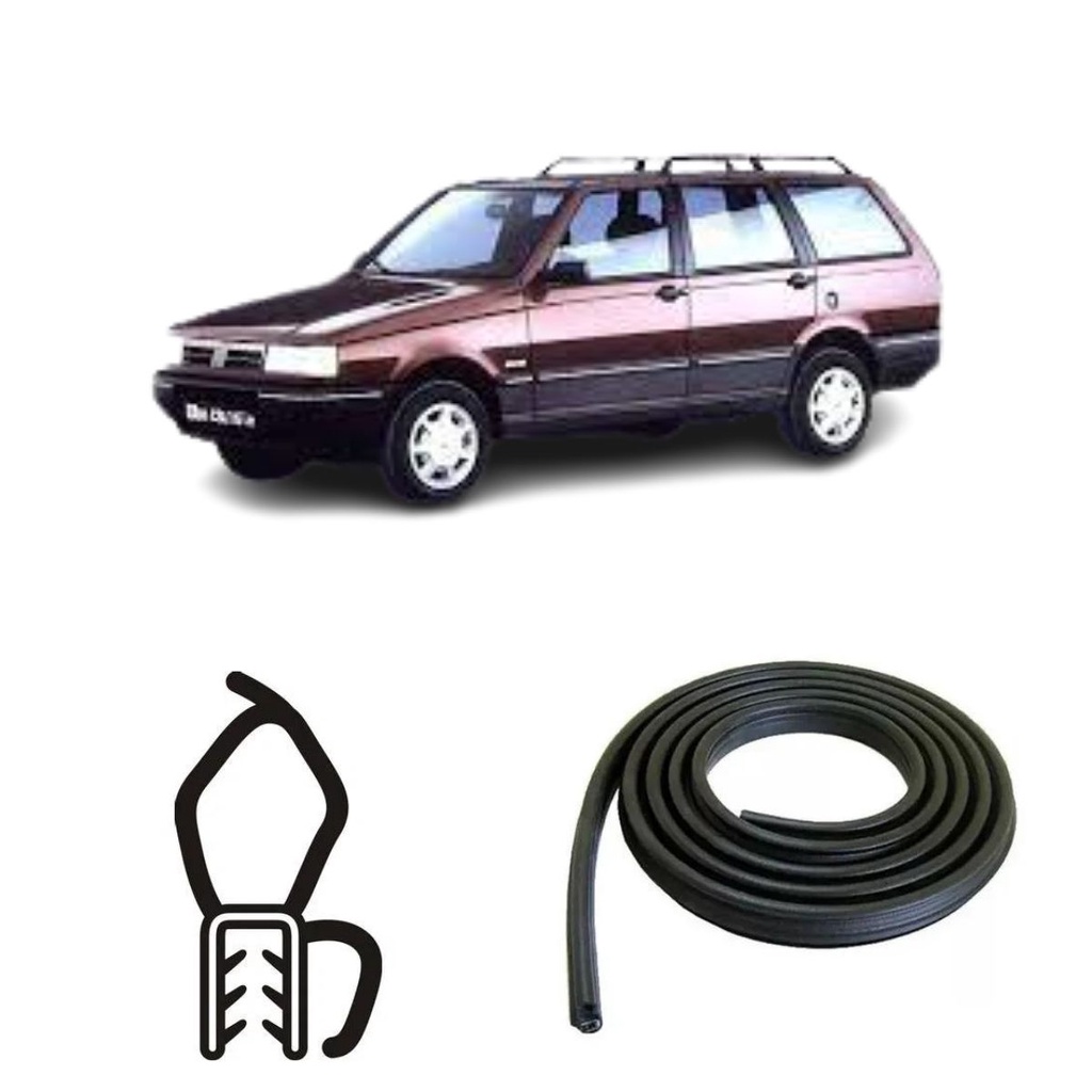 Borracha Do Porta Malas Preta Com Aba Fiat Elba 86/96 em Oferta na Shopee