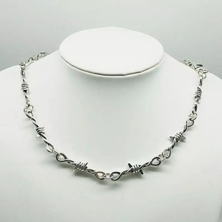 Chocker colar unissex corrente de arame farpado goth gothic aesthetic