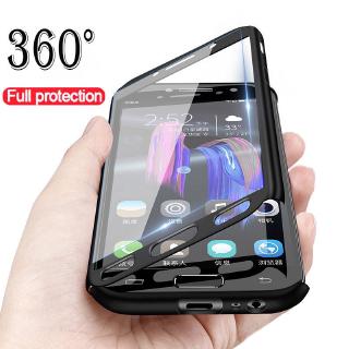 Samsung Galaxy A7 A9 2018 A8 A6 J4 J6 Plus Prime 2018 360 Full Cover Protector Phone Case with Screen Protector Glass