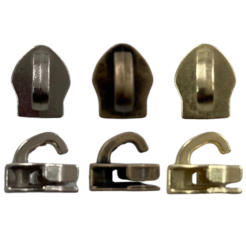 20un Cursor N°05-06 Dourado / Niquelado / Ouro Velho Sem Cabo Puxador Carrinho Zíper