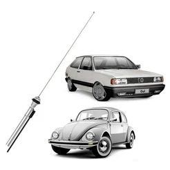 Antena Telescópica 4 Estágios Cromada Universal Com Cabo 1,20 Cm