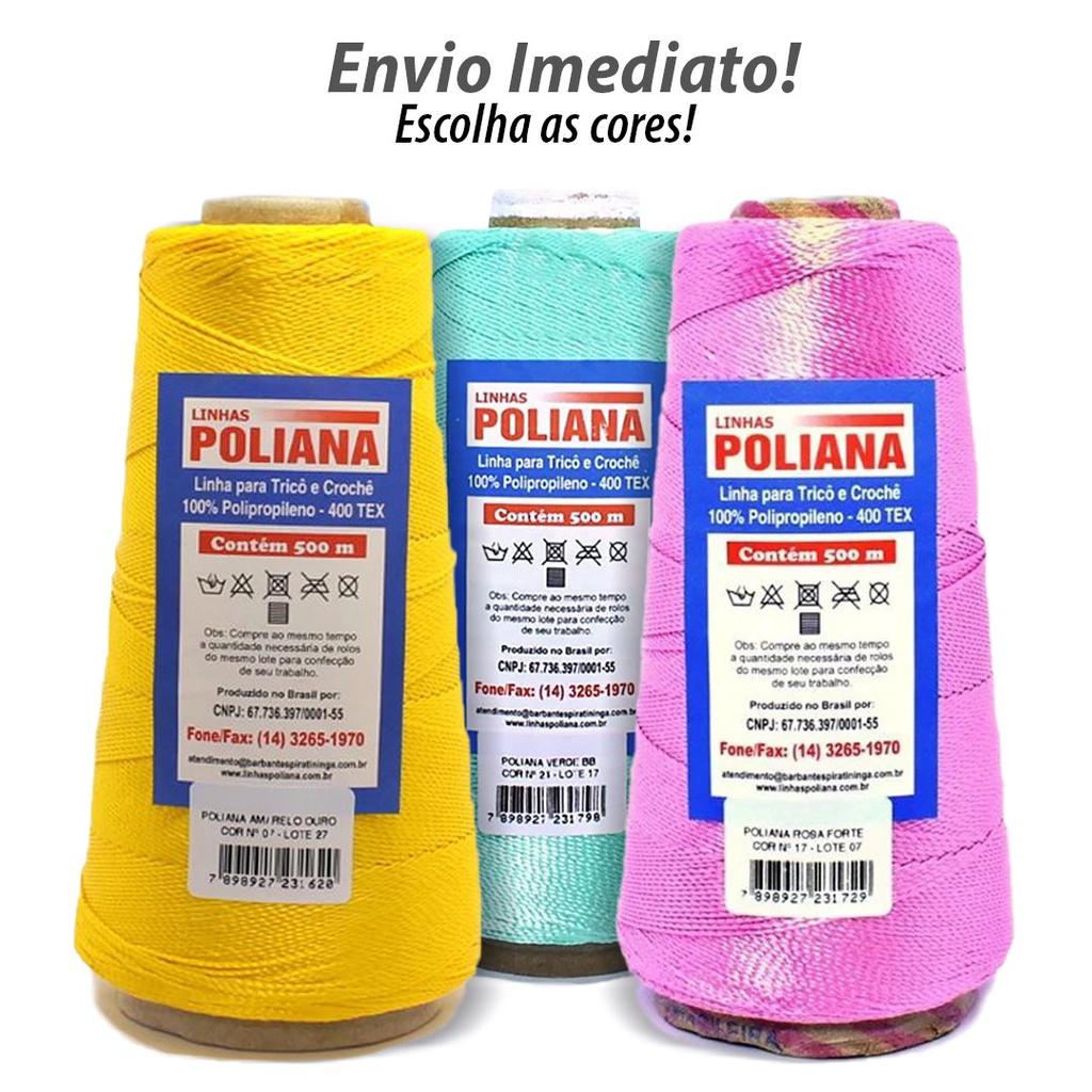 Linha Poliana Grossa tipo Princesa 500m TEX 400 - Escolha as Cores