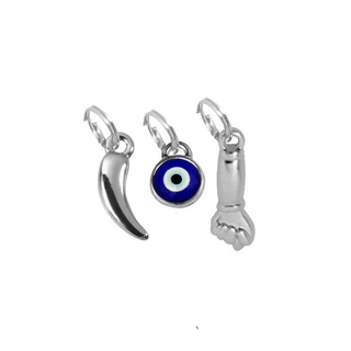 Conjunto Pingentes Pimenta Olho Grego Figa Amuleto da Sorte