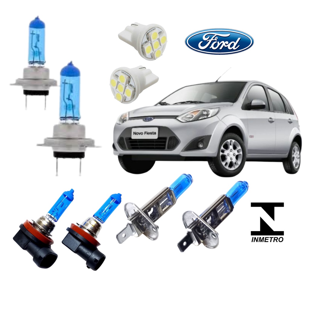 Kit Lampada Farol Super Branca Ford Fiesta 2011 2012 2013 2014 2015 2016 em Oferta na Shopee
