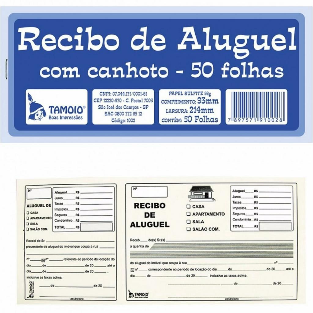 Bloco De Recibo De Aluguel Com Canhoto 50 Folhas Shopee Brasil 2904