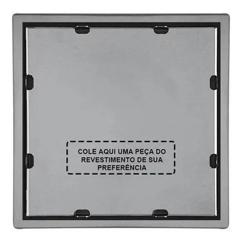 Ralo Inox 15x15cm Quattro Oculto Quadrado - Mozaik