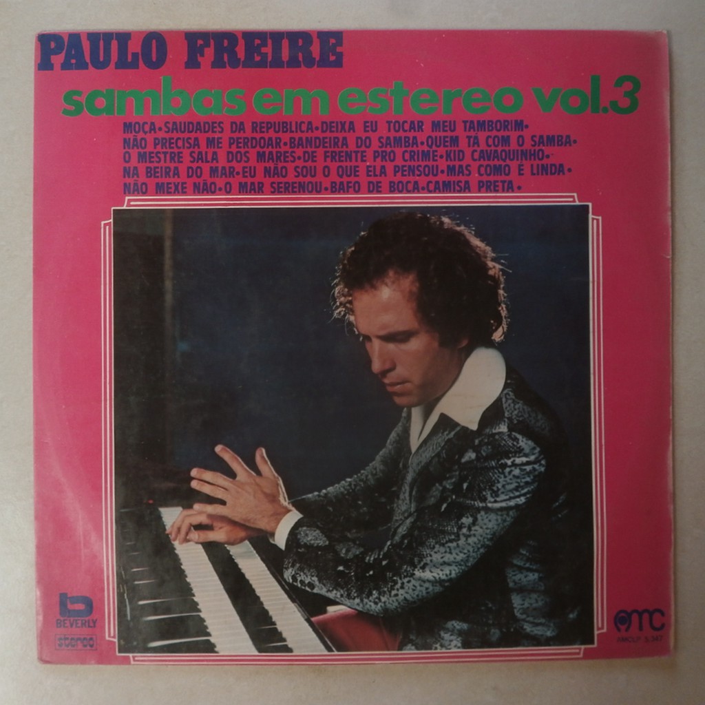 Lp Paulo freire 1976 sambas em estereo vol.3, disco de vinil selo AMC