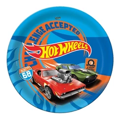 Prato de Papel Festa Hot Wheels - 8 Unidades - Festcolor - Rizzo