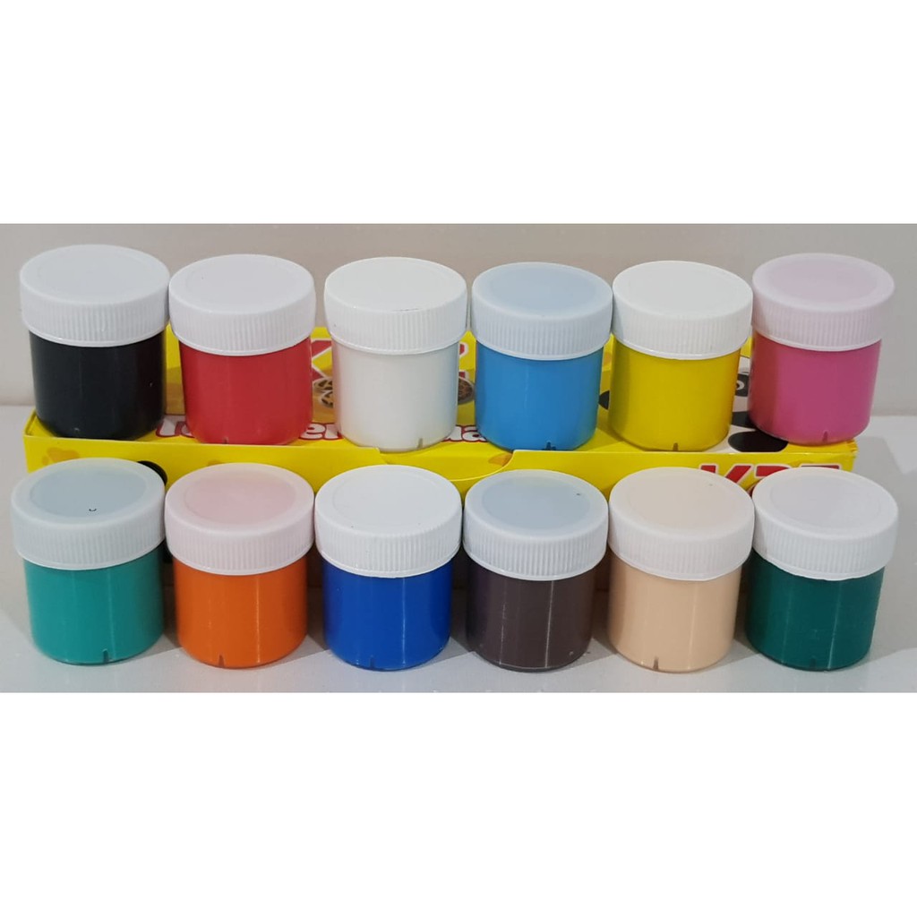 Tinta Guache Kaz/Radex 12 cores com 15ml cada | Shopee Brasil