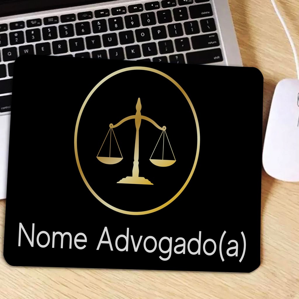 Mouse Pad Advogado Direito Com Nome Personalizado 22x18cm