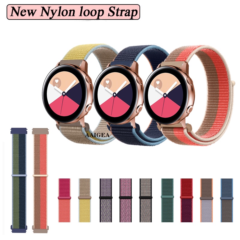 20mm Banda Nylon Loop Strap Pulseira Para Samsung Galaxy Relógio Ativo 2/4/Watch3 41mm De Substituição