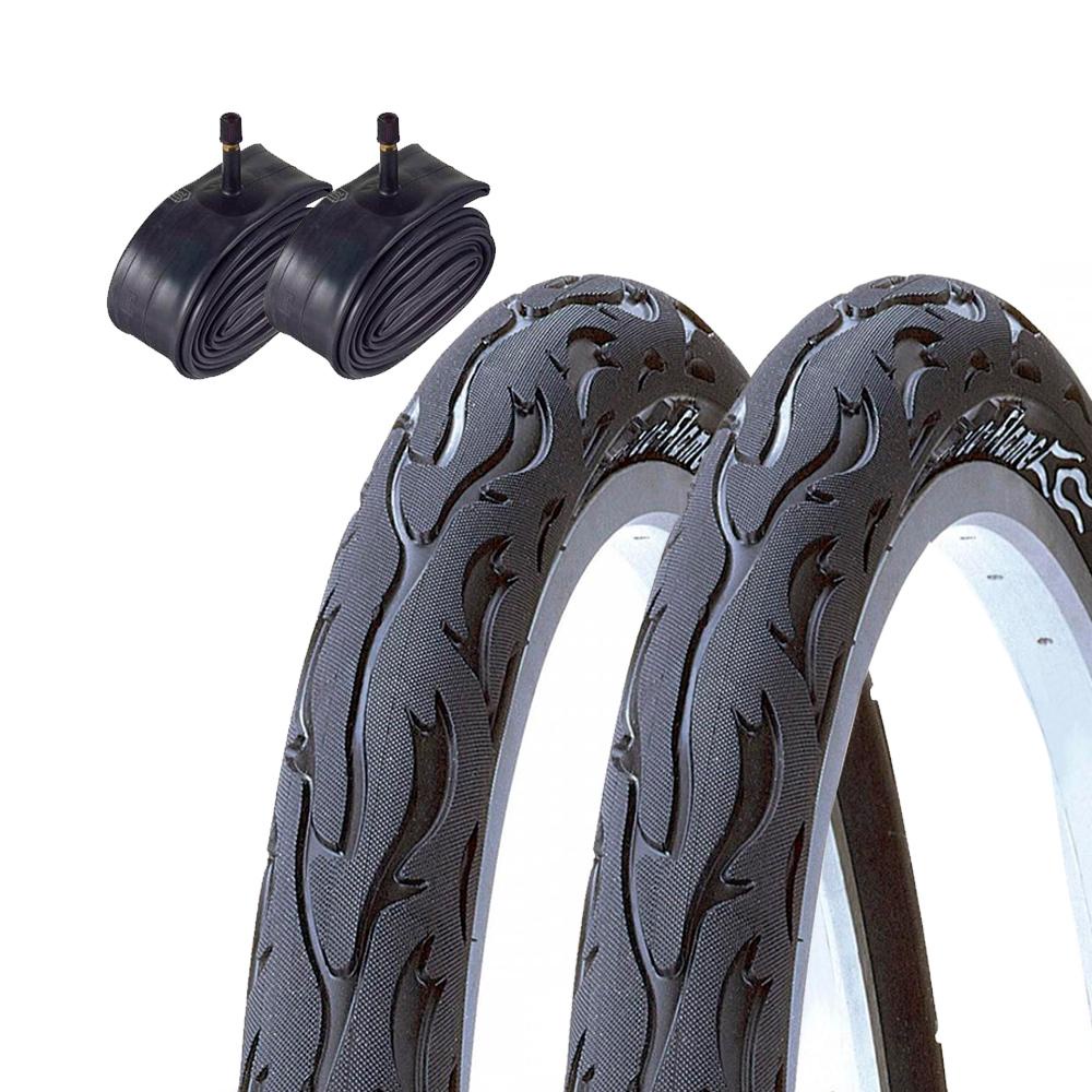Par de Pneus Slick Kenda Flame 26 x 2.125 com Câmaras Kenda em Oferta na Shopee