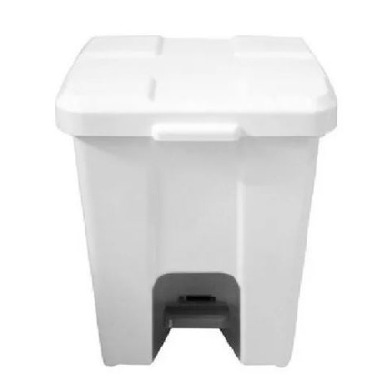 Lixeira 15 Litros com Pedal | Cesto de Lixo | Lixo para Cozinha e Banheiro Material Bonito e Resistente - Branco
