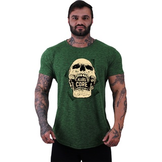 Camiseta Longline Masculina Algodão MXD Conceito Academia Treino Casual Caveira Hardcore Estampas