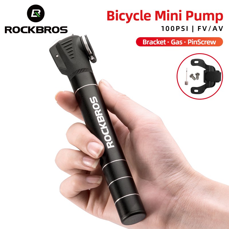 ROCKBROS Bicicleta Mini Bomba Portátil Luz Da Liga De Alumínio De Montanha De Ar Ciclismo Pneu Inflator Schrader Válvula Presta