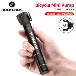 ROCKBROS Bicicleta Mini Bomba Portátil Luz Da Liga De Alumínio De Montanha De Ar Ciclismo Pneu Inflator Schrader Válvula Presta em Oferta na Shopee