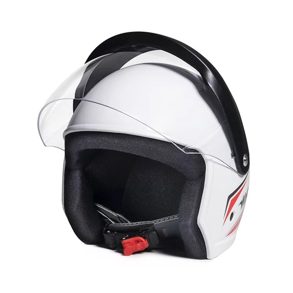 Capacete Aberto Taurus Wind Visor Branco E Vermelho com Viseira Acoplada em Oferta na Shopee