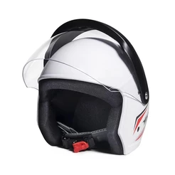 Capacete Aberto Taurus Wind Visor Branco e Vermelho com Viseira Acoplada