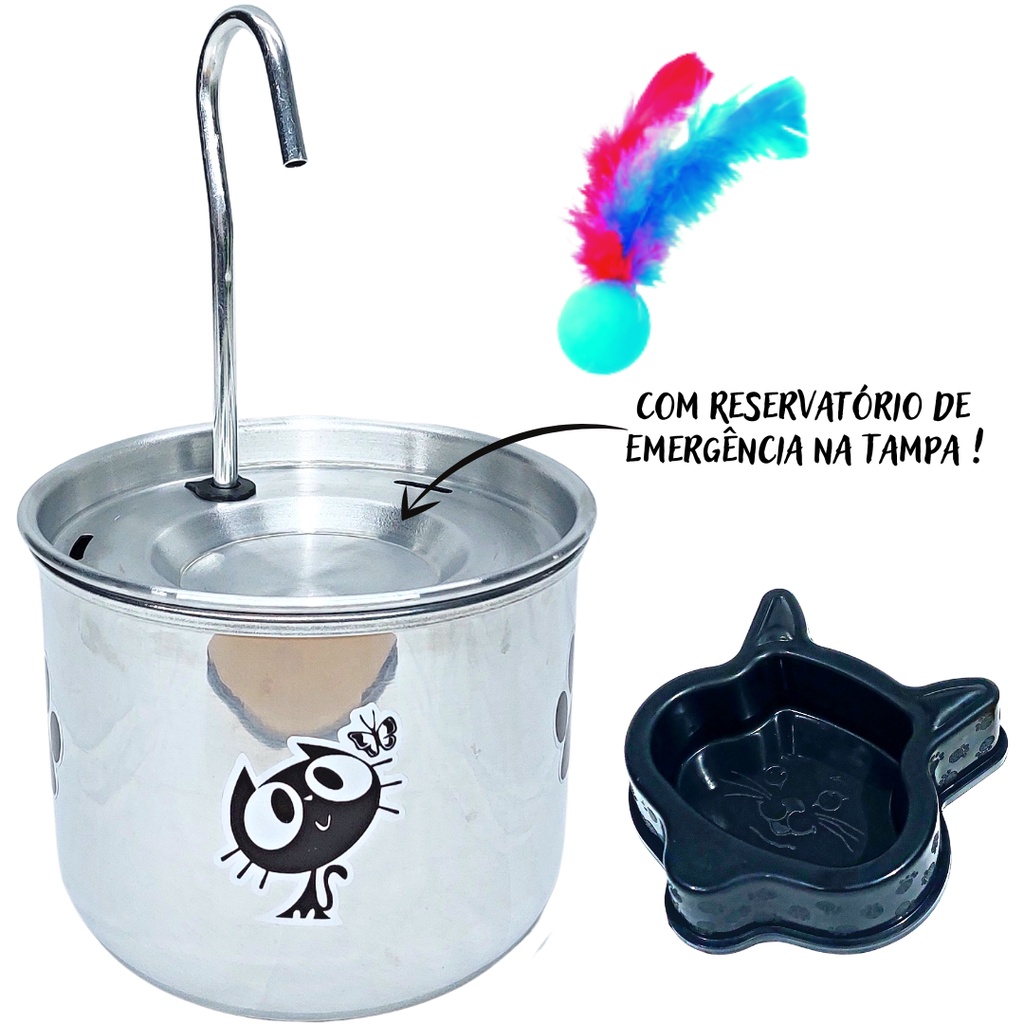 Bebedouro Para Gatos 2,0 Litros - Modelo em Alumínio - BIVOLT em Oferta na Shopee