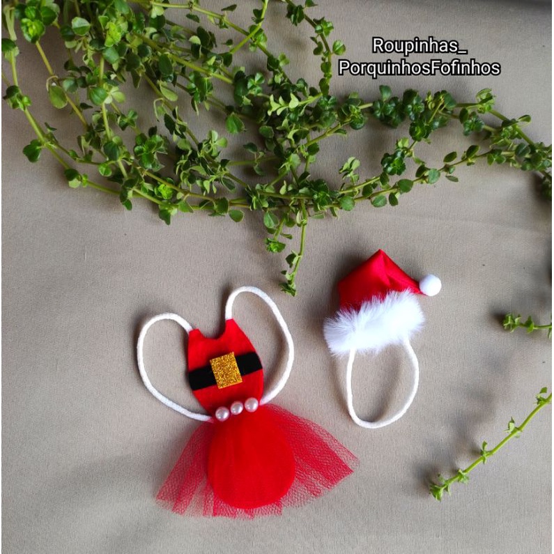 vestido de natal + gorro Noel pet para calopsita, rato Twister, hamster sírio e hamster anão russo