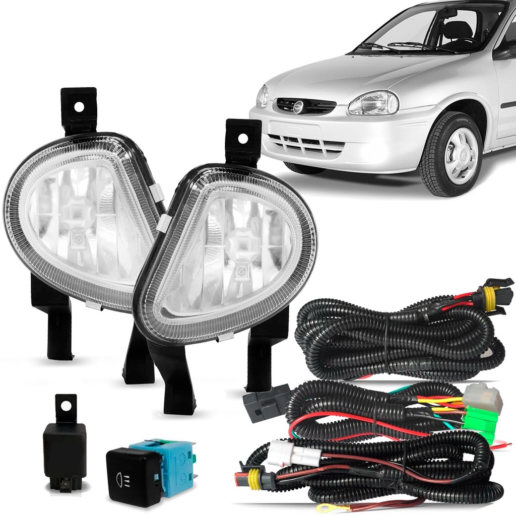 Kit Farol Auxiliar milha Corsa 2000/2002 Classic 2000/2010 em Oferta na Shopee