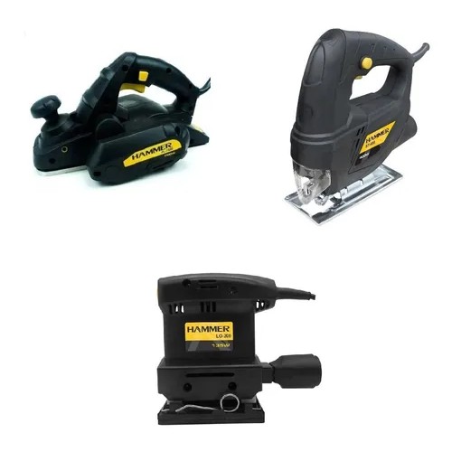 Kit Ferramentas Marceneiro  Lixadeira + Serra Tico Tico + Plaina Eletrica