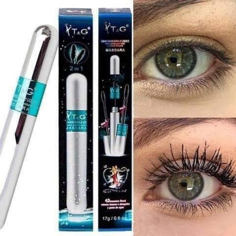 Máscara De Cílios Super Volume Aprova D água 2 em 1 Alonga e Olhos Sombrancelha - Rímel 4D Maquiagem Matte Tango